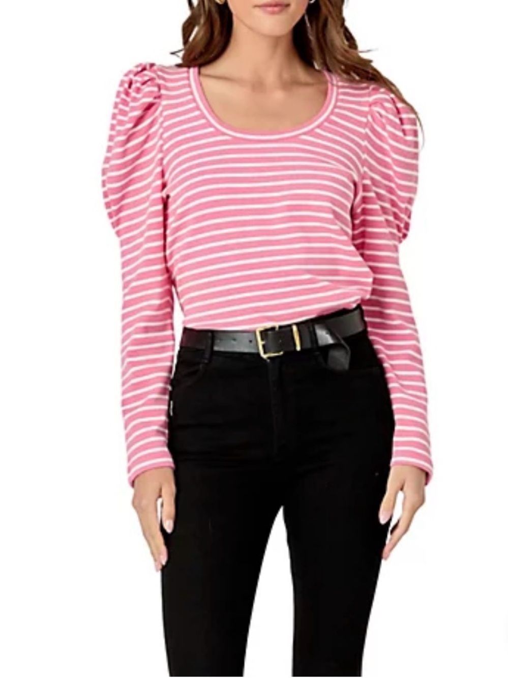 English Factory Puff Sleeve Knit Top